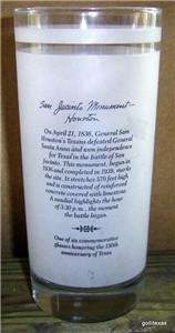 Texas Commemorative Glass 150 Anniversary San Jacinto  