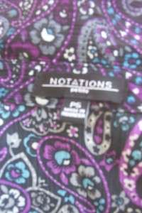 WOMENS TOP,CAREER BLOUSE,NOTATIONS PETITE, SIZE PS  