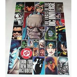 1997 Faces of the DC Universe 34 by 22 Comic Book Shop Promo Poster 