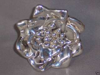 NWT STERLING SILVER SCULPTURAL FLOWER RING   E&L ISRAEL  