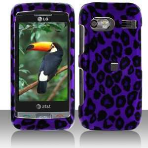  LG Vu Plus GR700 Purple/Black Leopard Hard Case Snap on 