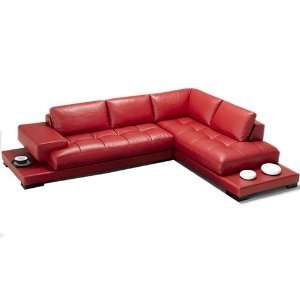  Tufted Seat Modern Leather Sectional Sofa