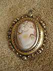 Gorgeous HUGE Genuine Shell Cameo Sterling Silver Vintage Pendant 