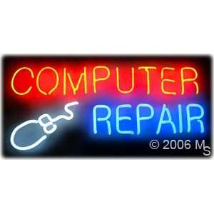 Neon Sign   Computer Repair   Large 13 x 32  Grocery 