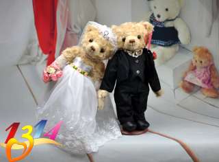 WEDDING GIFT PAIR LOVER MARRY TEDDY BEAR DOLL TOY 14H  