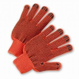 Knit String Gloves Men Large West Chester Hi Vis PVC Dotted (lot of 12 