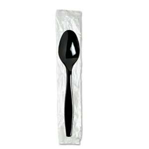 DIXIE FOOD SERVICE TH53C Individually Wrapped Tea Spoons Plastic Black 
