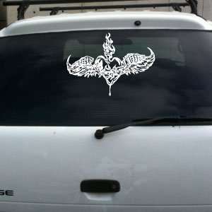  Burning Heart with Wings vinyl decal big 