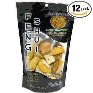 Feng Shui Rice Crackers, Nori Seaweed, 3.5 Ounce Bags (Pack of 12 