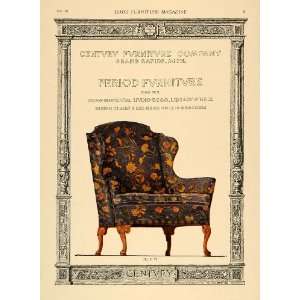  1920 Ad Century Period Furniture Upholstered Chair 