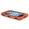 ORANGE DELUXE 3 PIECE HARD SOFT CASE COVER SKIN FOR IPOD TOUCH 4 4G 