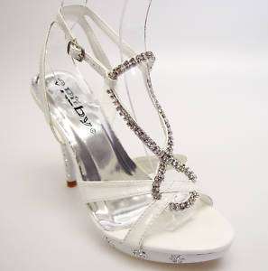 Luxury White Rhinestone Wedding Prom Party Shoes  