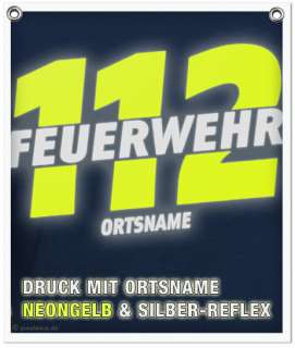 112 FEUERWEHR T Shirt S XXXL mit Ortsname Ort Ortsbezeichnung Reflex 