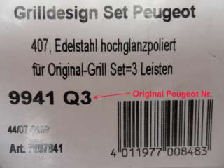 in pro Chrom Grill Edelstahl Zierleisten Peugeot 407  