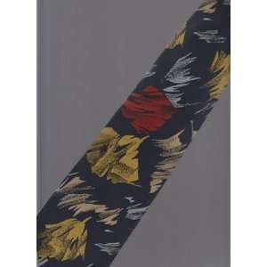   Tie ; Italian 100% Silk Hand Fashioned in Italy ; Navy Blue Red Gold