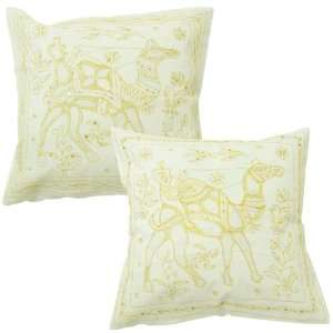   Home Furnishing Zari, Embroidery & Sequins Work Cushion Cover Set