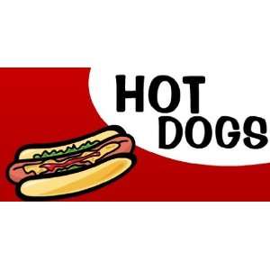  3x6 Vinyl Banner   Hot Dogs Red And White 