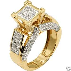 NEW Diamond Pave Gold Ladies Engagement Ring  