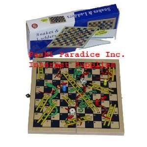  Folding Wooden Snakes and Ladders Game Toys & Games