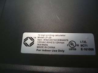 ITE 12 Digit LP 29 Color Destop Printing Calculator Tested X82  
