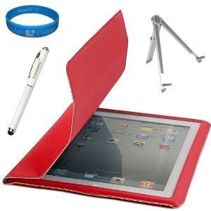   Tablet Stand + White Executive Laser Stylus Pen with LED Light