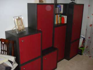 Schrank   Baukasten   System 9 teilig schwarz / rot in Baden 