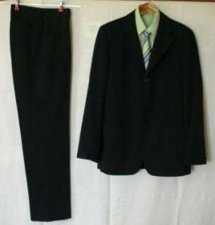 Konfirmation, Anzug schwarz, Gr. 182, Hemd Grün, Krawatte passend in 