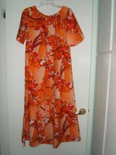   REEF Orange Yellow Hawaiian Tropical Floral Muumuu Dress Sz 10  