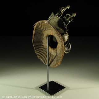91207) Bronze Aufsatz Maske Tikar Kamerun Afrika  