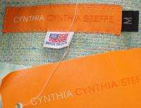 NWT $490 Cynthia Steffe Aqua Tweed Skirt Suit 6/M  