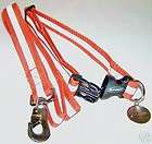  Navy Reflective Nylon Dog Collar and Leash, Orange Size 14 23 Neck