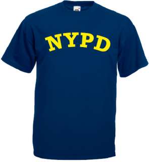 NYPD T Shirt Neu Kult New York Police   Blau oder Schwarz  