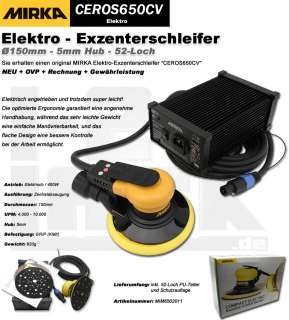 Exzenterschleifer Elektro Mirka CEROS650CV Ø150mm NEU 6416868721447 