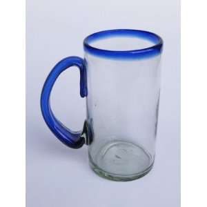 Cobalt Blue Rim large beer mugs (set of 6)    orders 