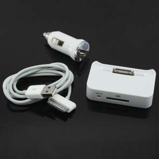   Wall Charger + Car Charger + USB + Dock for iPhone 3G 3GS White  