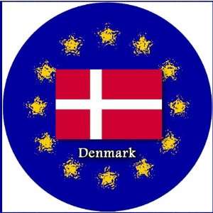  58mm Round Pin Badge Denmark Flag