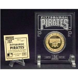 Pittsburgh Pirates 24Kt Gold Coin In Archival Etched Acrylic.