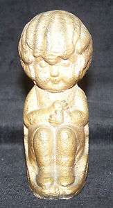 Kate Greenaway Gold Colored Metal Bookend Statue Antique EXC RARE 