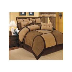   SOFT MICRO SUEDE COMFORTER SET QUEEN SIZE COFFEE/BROWN