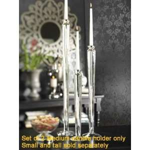   Candle Holders Tapered Design Silver Mercury Finish