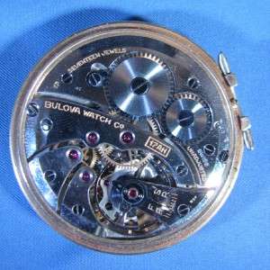 Vintage Bulova 17AH 17 Jewel Swiss Gold Filled Pocket Watch AA  