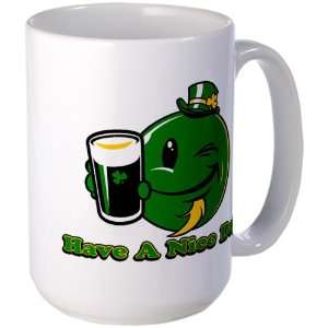 com Large Mug Coffee Drink Cup Irish Have a Nice Day Smiley Face Beer 