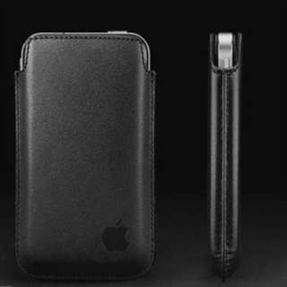 BLACK LEATHER SLEEVE COVER CASE POUCH FOR APPLE IPHONE 4 4G 4S  