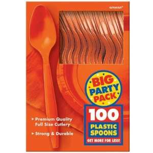  Orange Peel Big Party Pack Spoons (100) Party Supplies 