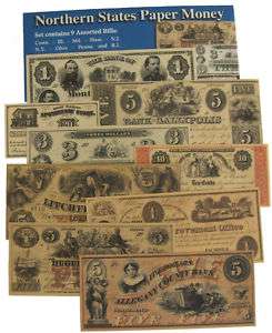 REPLICA NOTHERN STATES CURRENCY SET CIVIL WAR  