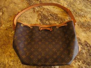 Authentic Louis Vuitton Petite Noe Drawstring Shoulder Bag Monogram 