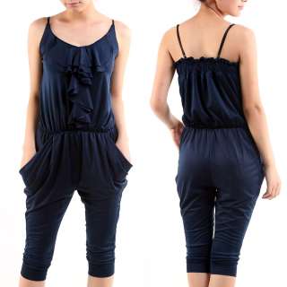 Navy Blue Romper Fashionable Ruffle Jumpsuit S 6 New  