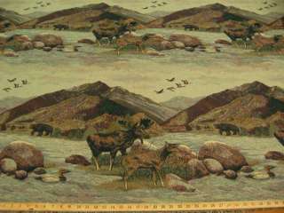 Rocky Mountains scenic tapestry upholstery fabric ft720  