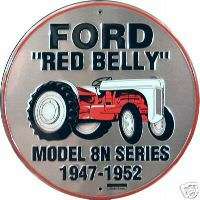 NEW FORD  RED BELLY TRACTOR  Embossed Circle Sign  