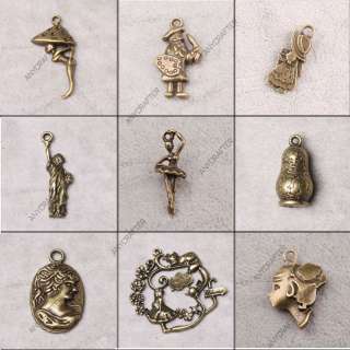 Vintage Lot Antique Brass Bronze Human Jewelry Findings Charms 